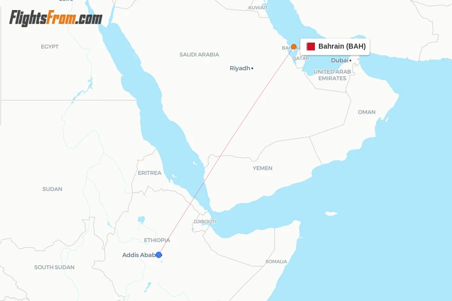 Ethiopian flights from Bahrain, BAH - FlightsFrom.com