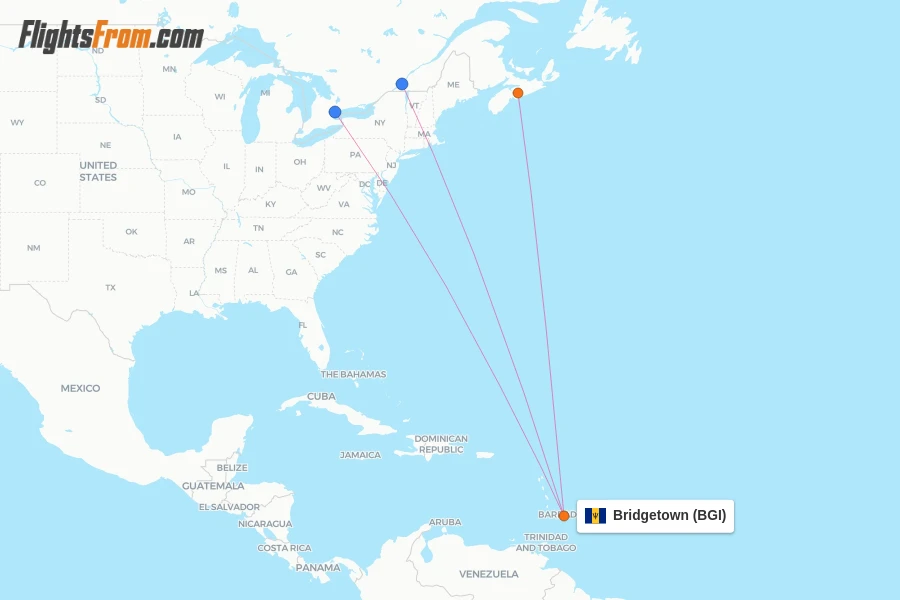 Air Canada flights from Bridgetown, BGI - FlightsFrom.com