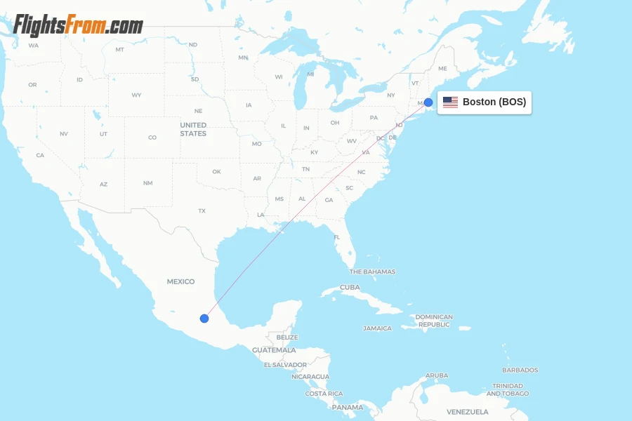 Aeromexico flights from Boston, BOS - FlightsFrom.com