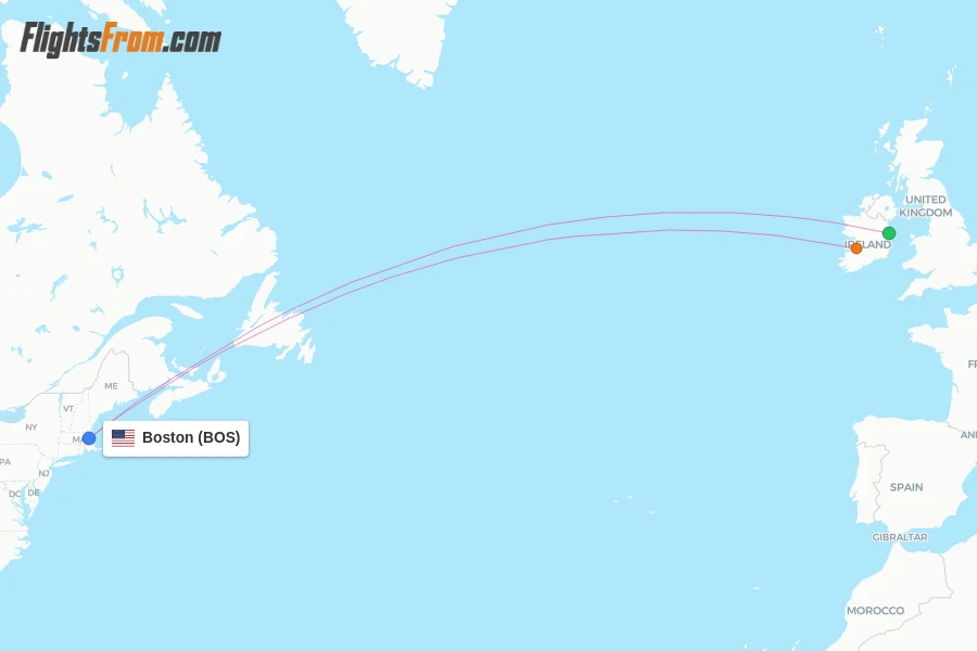 Aer Lingus flights from Boston, BOS - FlightsFrom.com