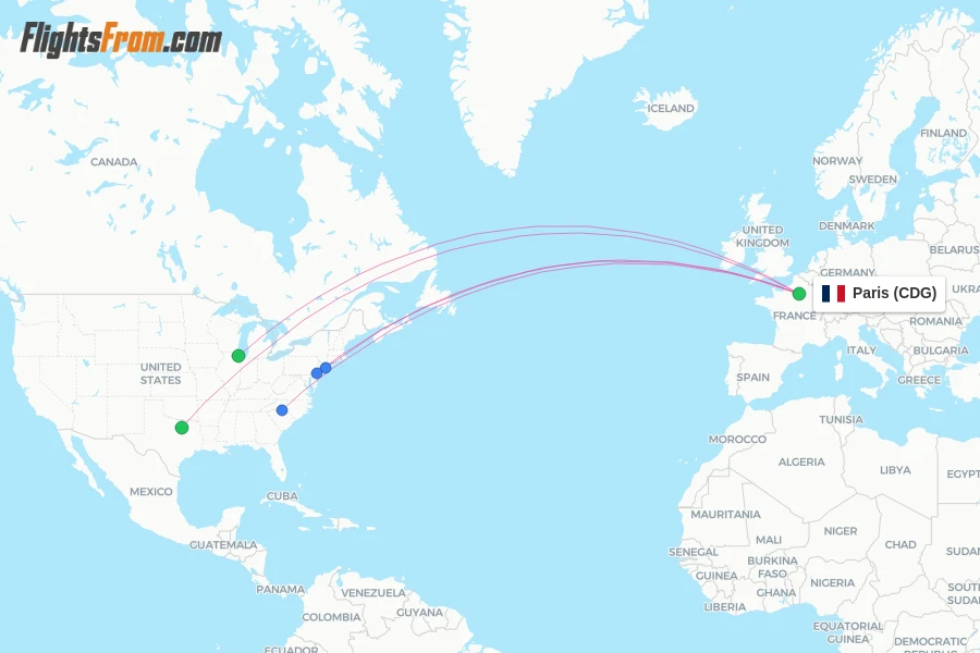 American Airlines flights from Paris, CDG - FlightsFrom.com
