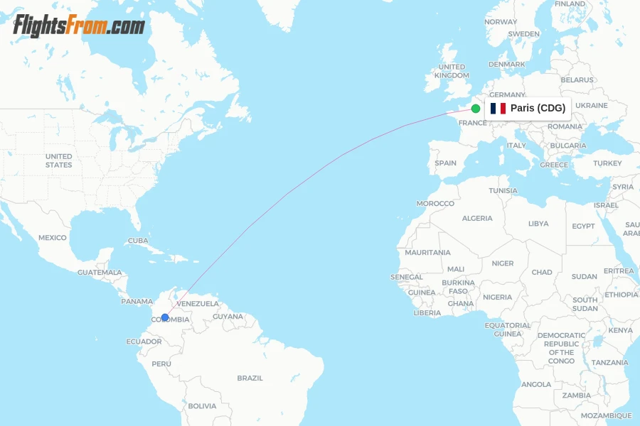AVIANCA flights from Paris, CDG - FlightsFrom.com