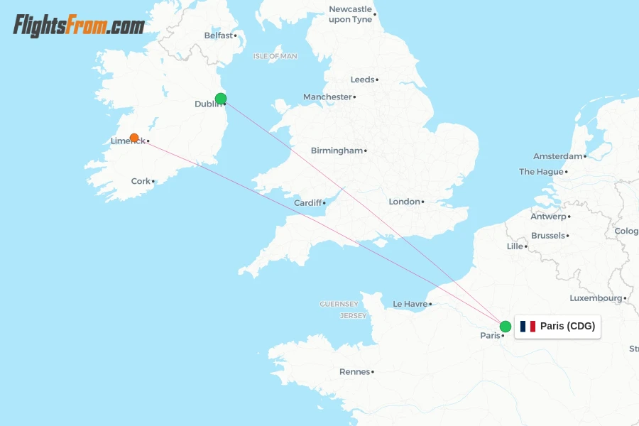 Aer Lingus flights from Paris, CDG - FlightsFrom.com