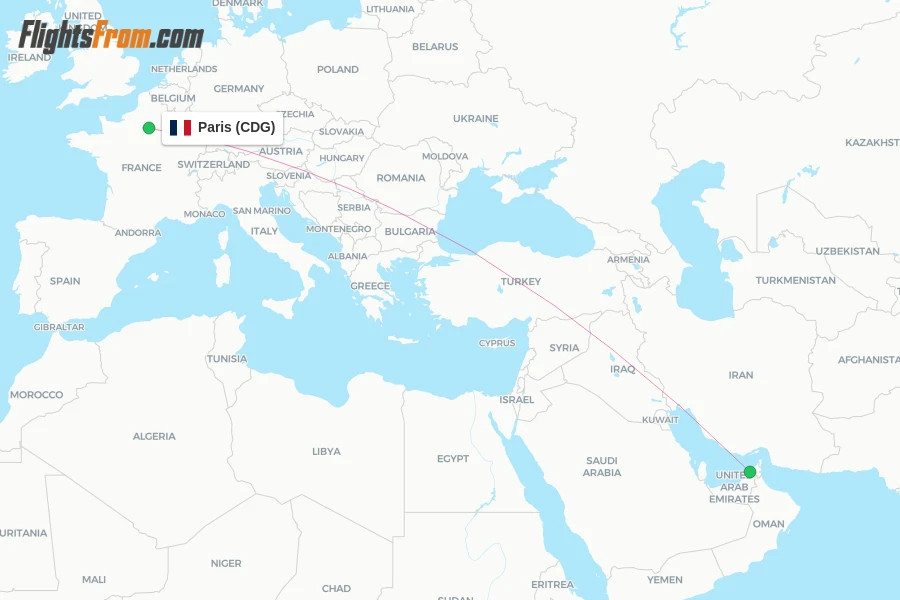 Emirates flights from Paris, CDG - FlightsFrom.com