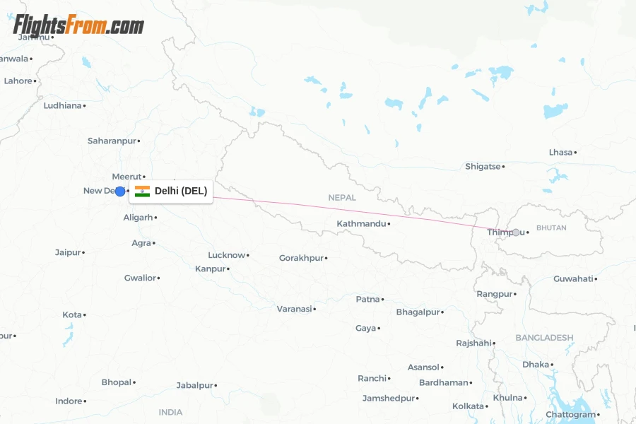 Drukair flights from Delhi, DEL - FlightsFrom.com