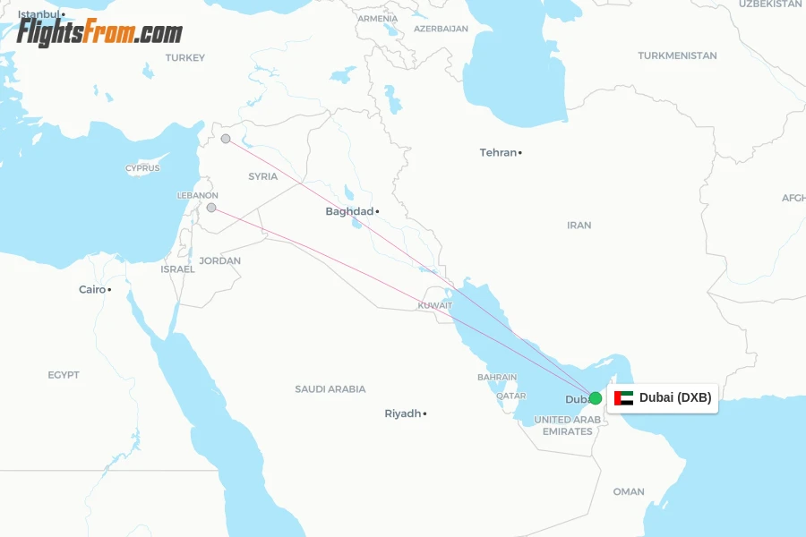 flights from Dubai, DXB - FlightsFrom.com