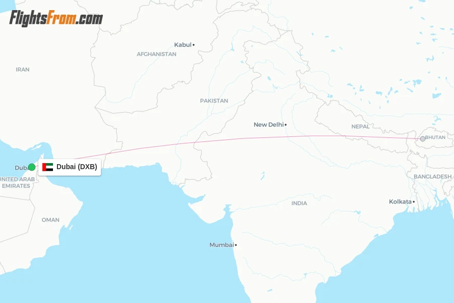 Drukair flights from Dubai, DXB - FlightsFrom.com
