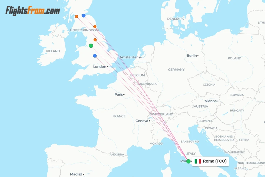 Jet2 flights from Rome, FCO - FlightsFrom.com