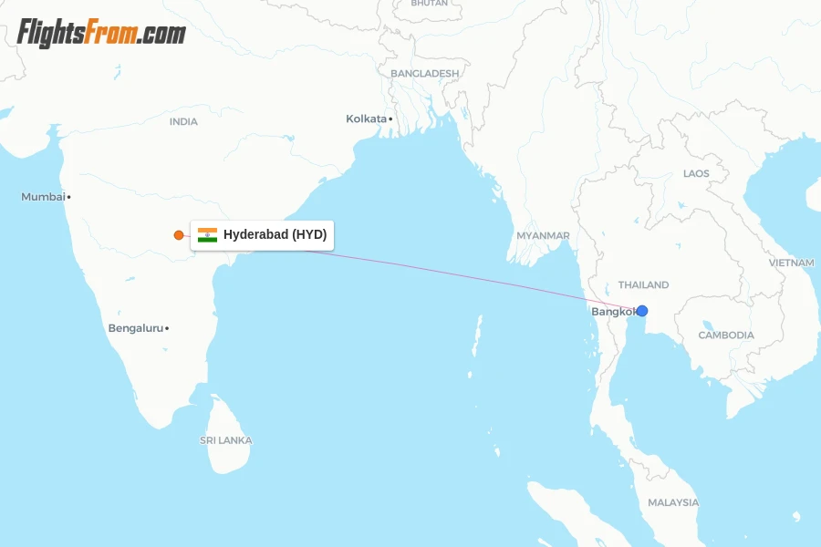 Fly Hyd Thai Airways flights from Hyderabad, HYD - FlightsFrom.com