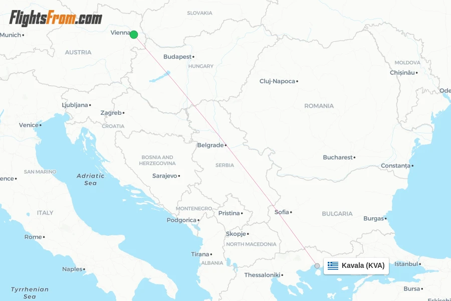 Austrian flights from Kavala, KVA - FlightsFrom.com