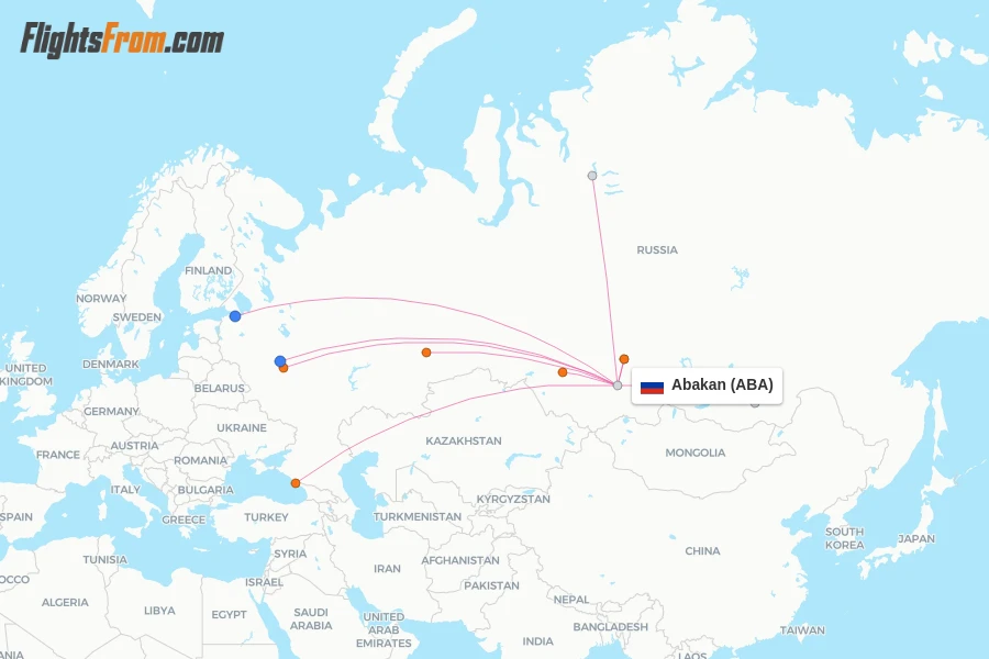 Abakan flight map