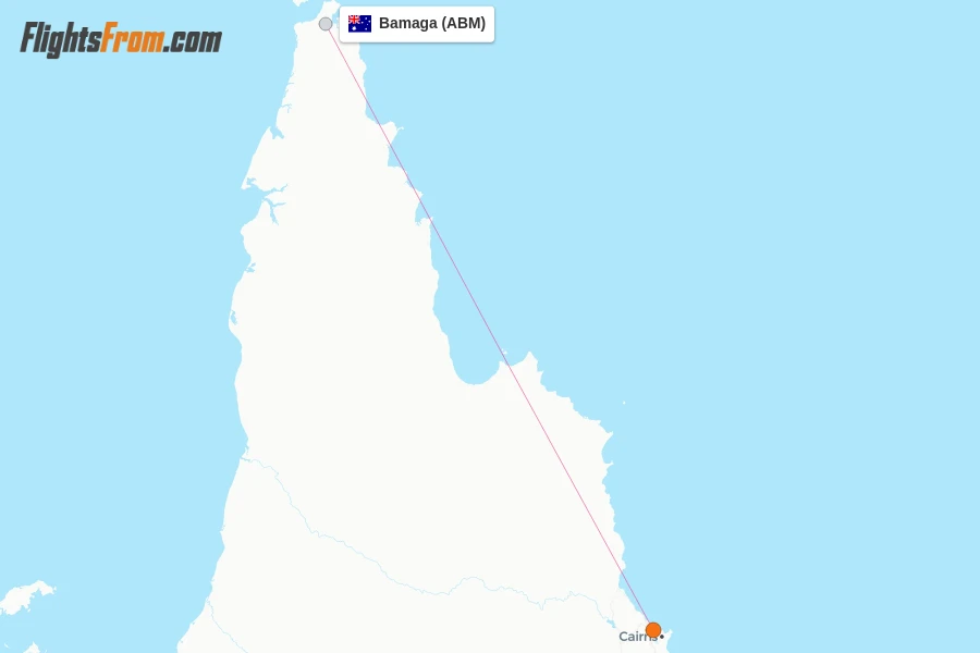 Bamaga flight map