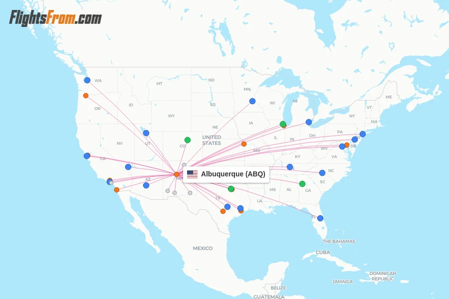 Albuquerque flight map