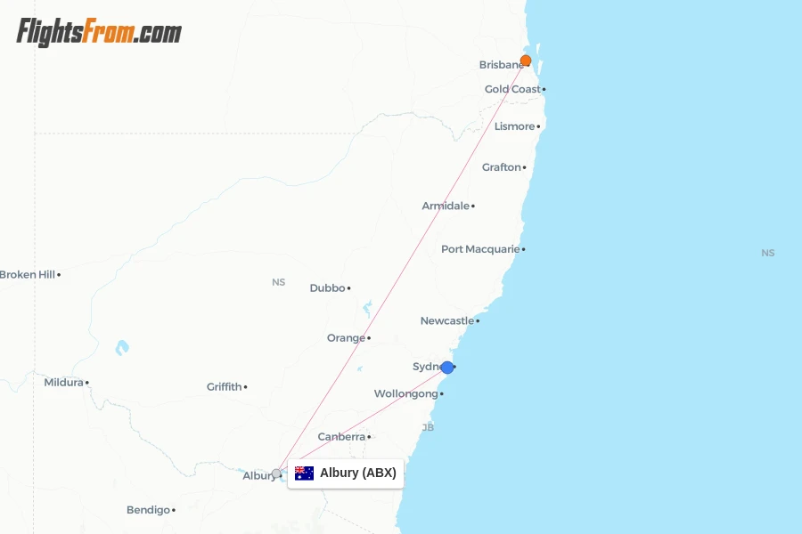 Albury flight map