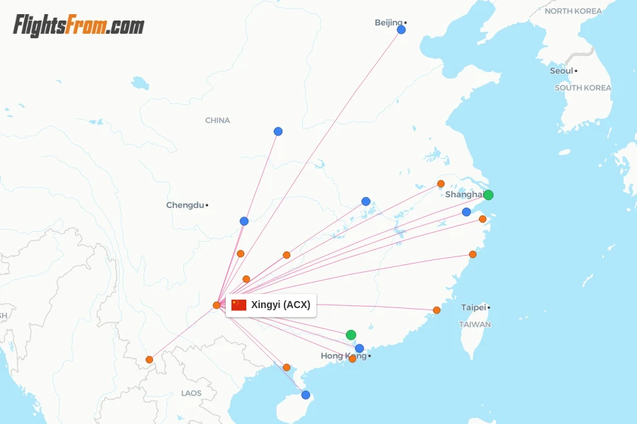 Xingyi flight map