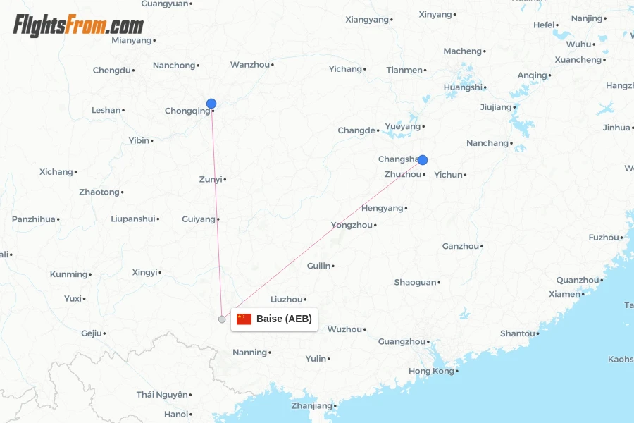 Baise flight map