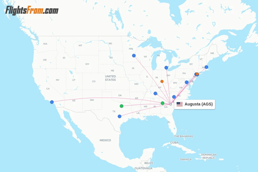 Augusta flight map