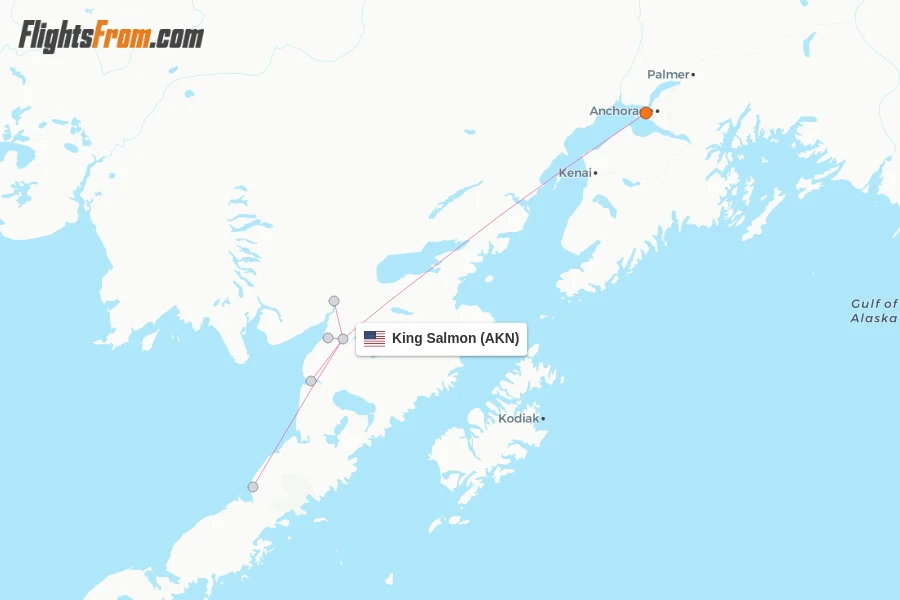 King Salmon flight map