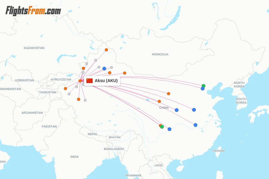 Aksu flight map