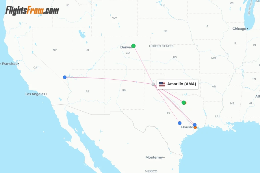 Amarillo flight map
