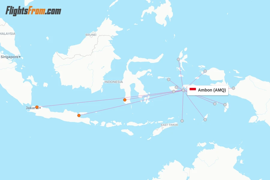 Ambon flight map