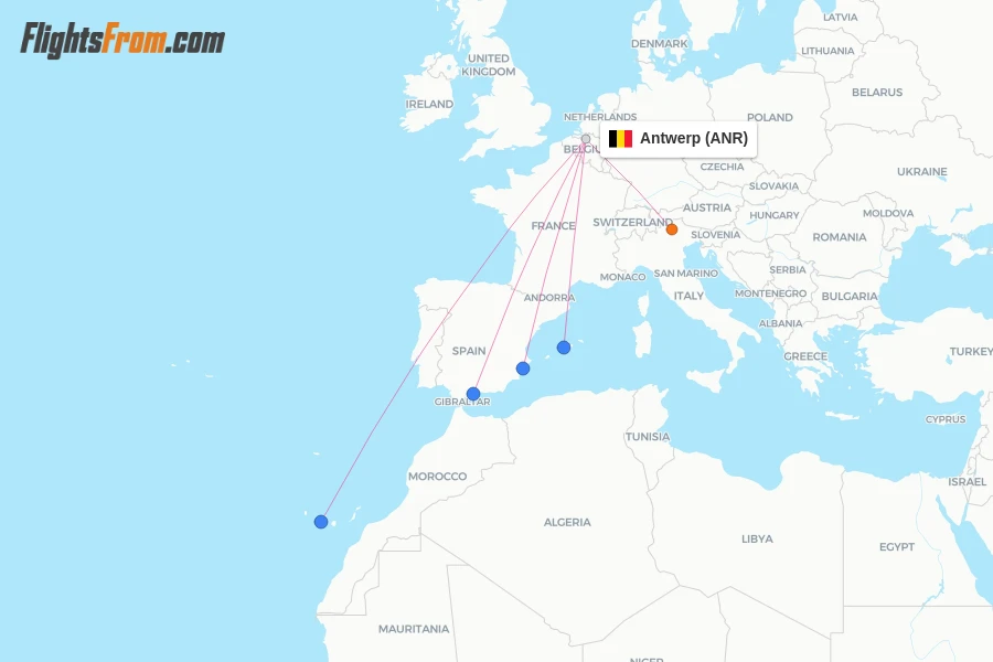 Antwerp flight map