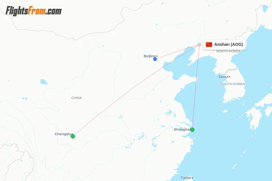Anshan flight map