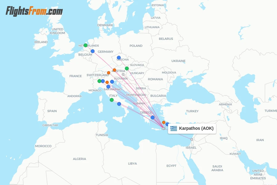 Karpathos flight map