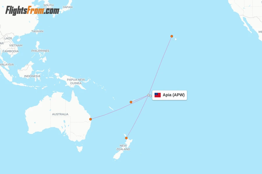 Apia flight map
