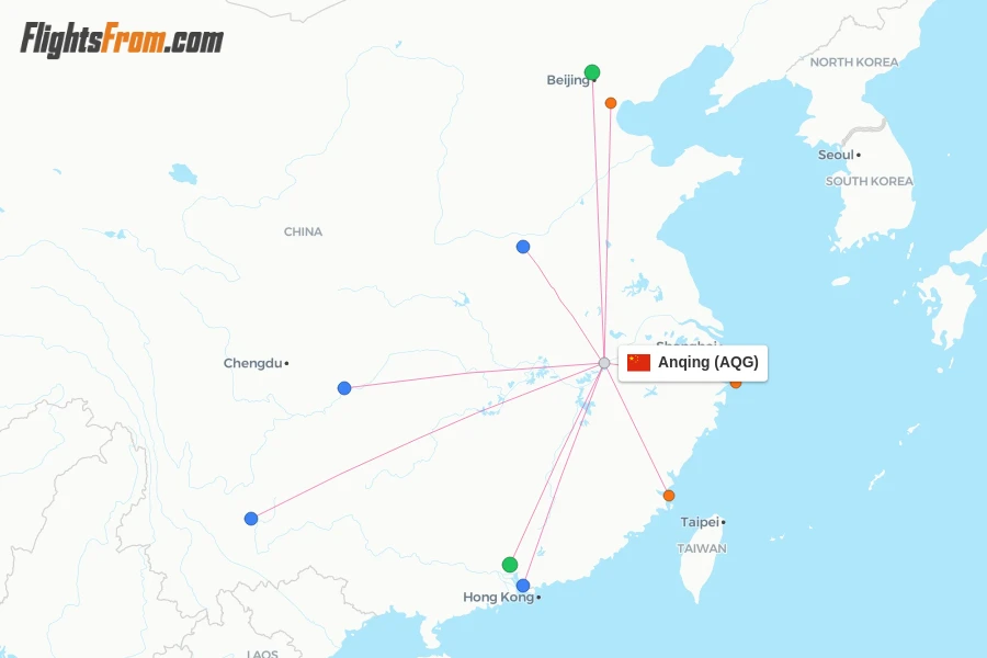 Anqing flight map