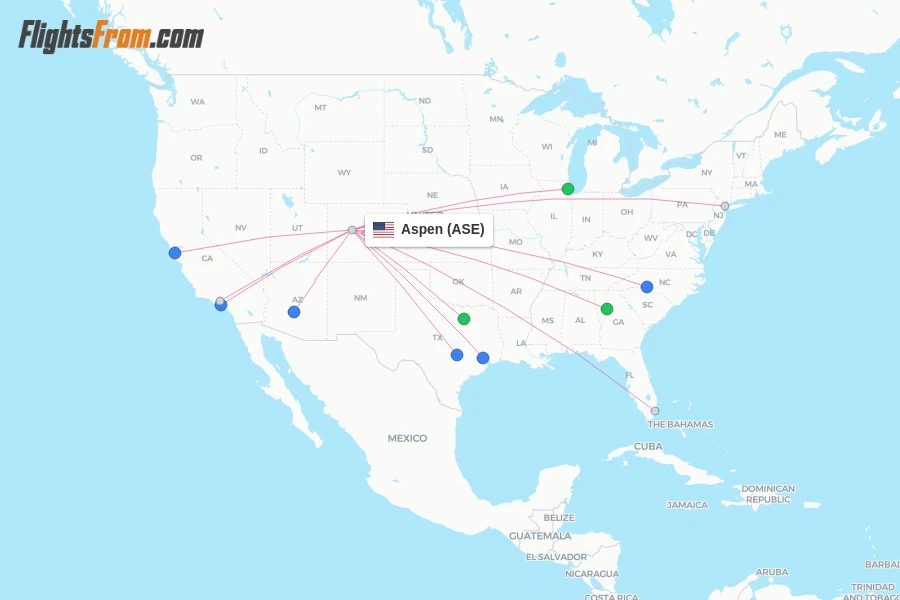 Aspen flight map