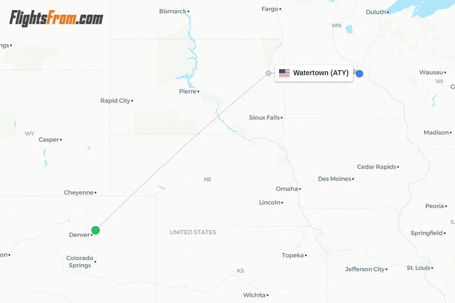Watertown flight map