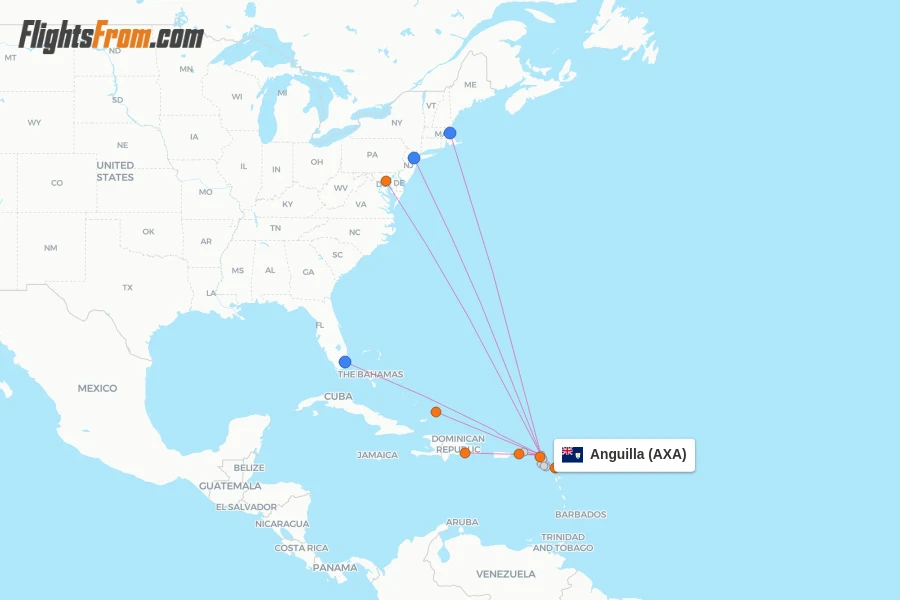 Anguilla flight map