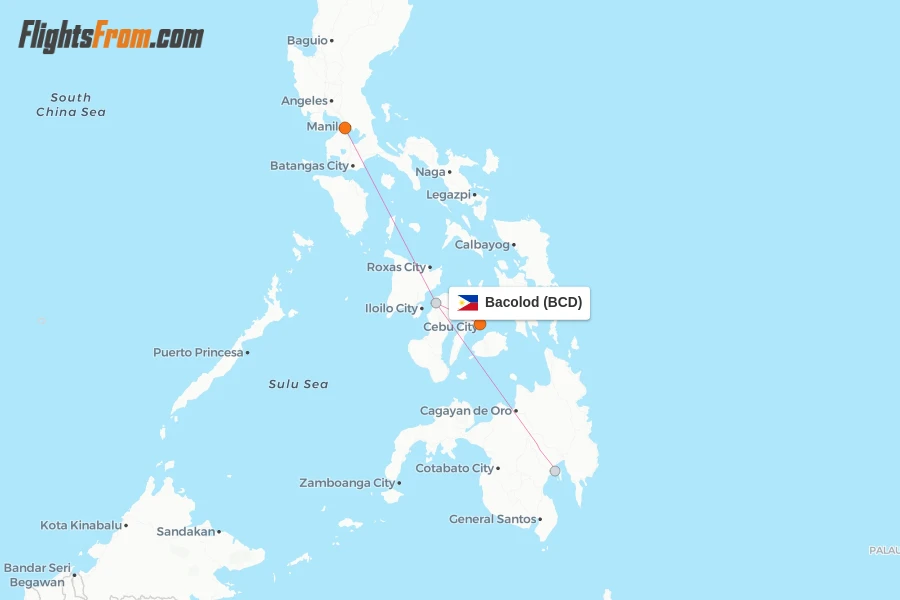 Bacolod flight map