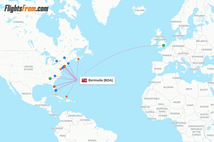 Bermuda flight map