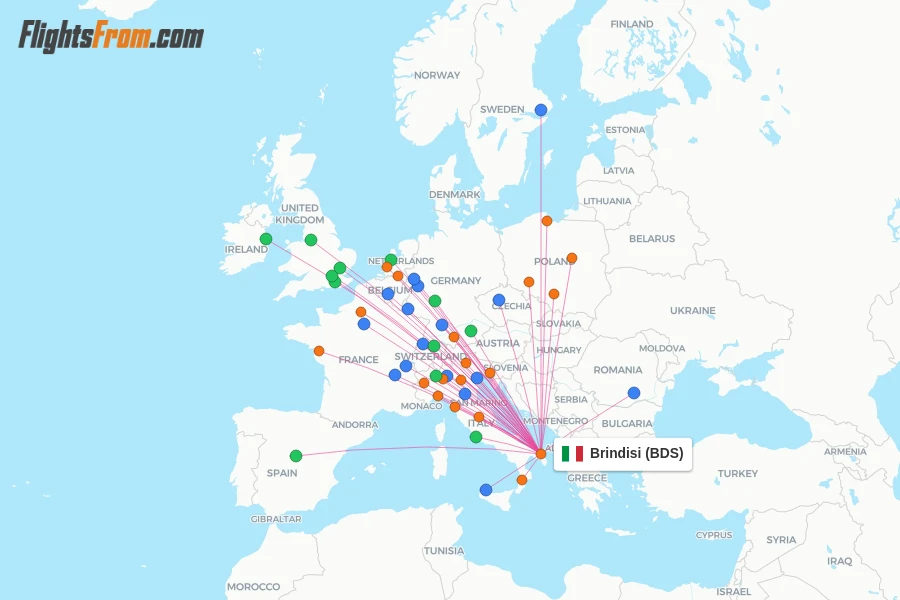 Brindisi flight map
