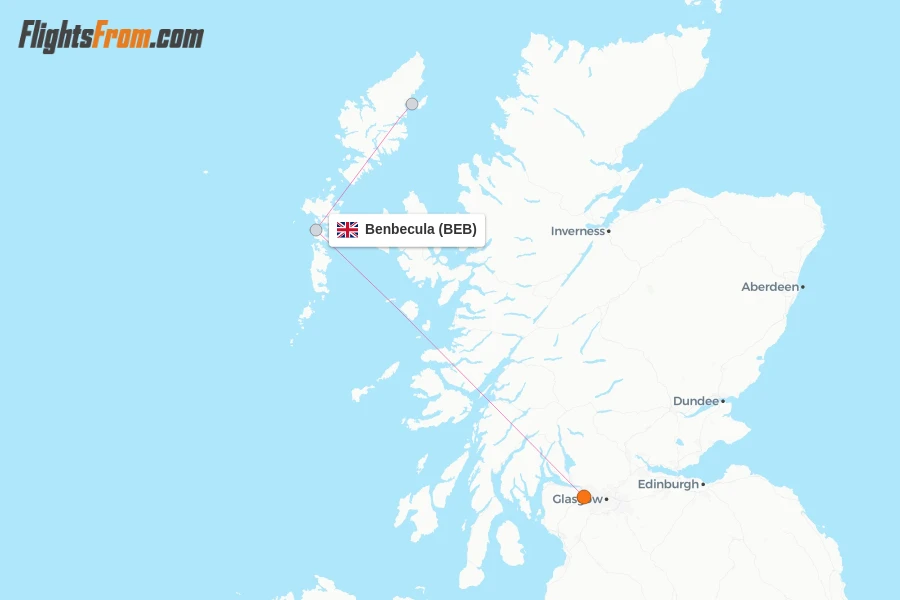 Benbecula flight map