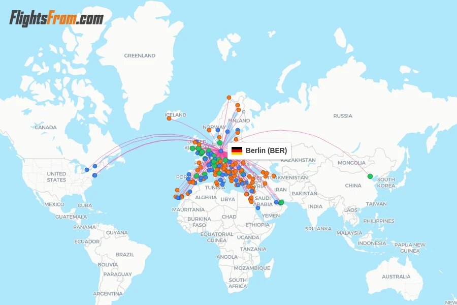 Berlin flight map