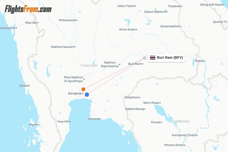 Buri Ram flight map