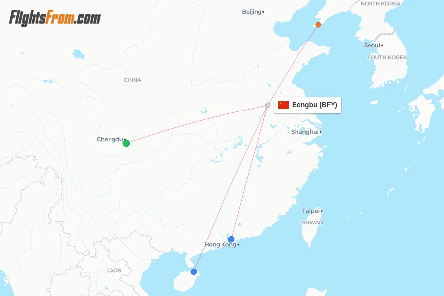 Bengbu flight map