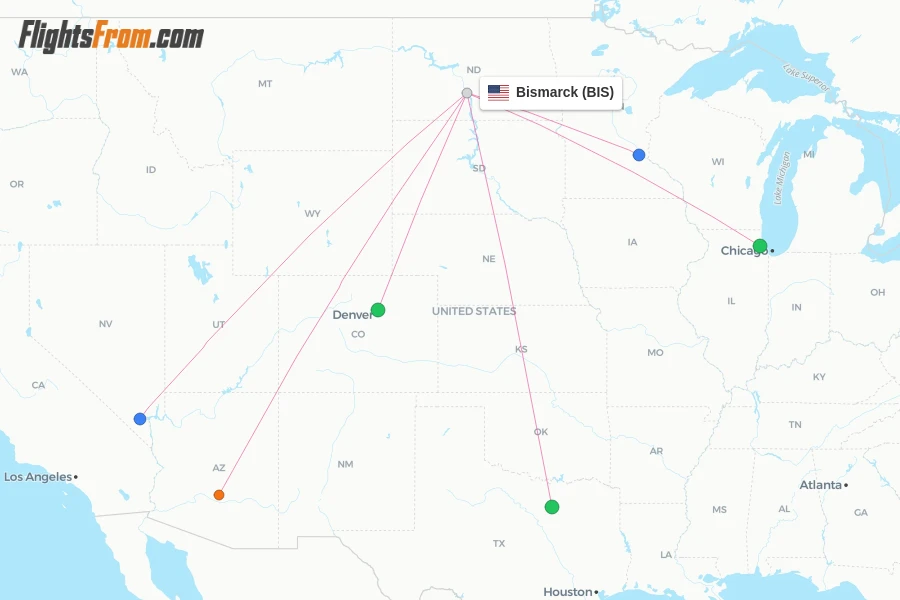 Bismarck flight map