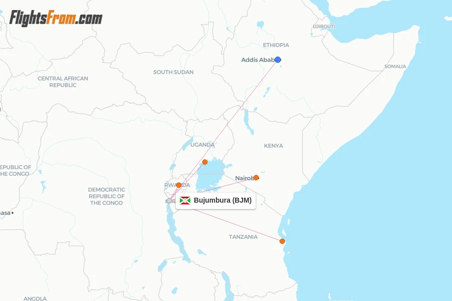 Bujumbura flight map