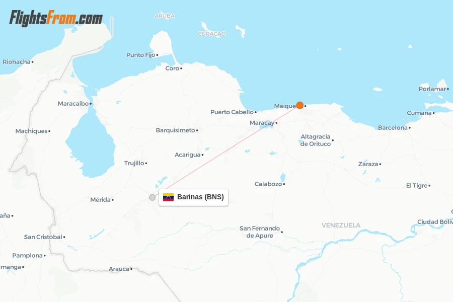 Barinas flight map