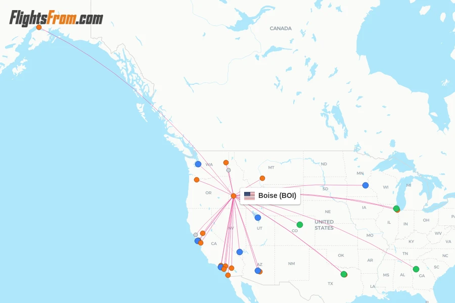 Boise flight map