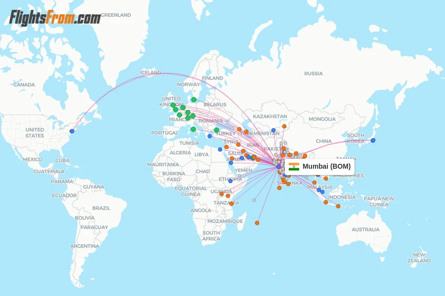 Mumbai flight map