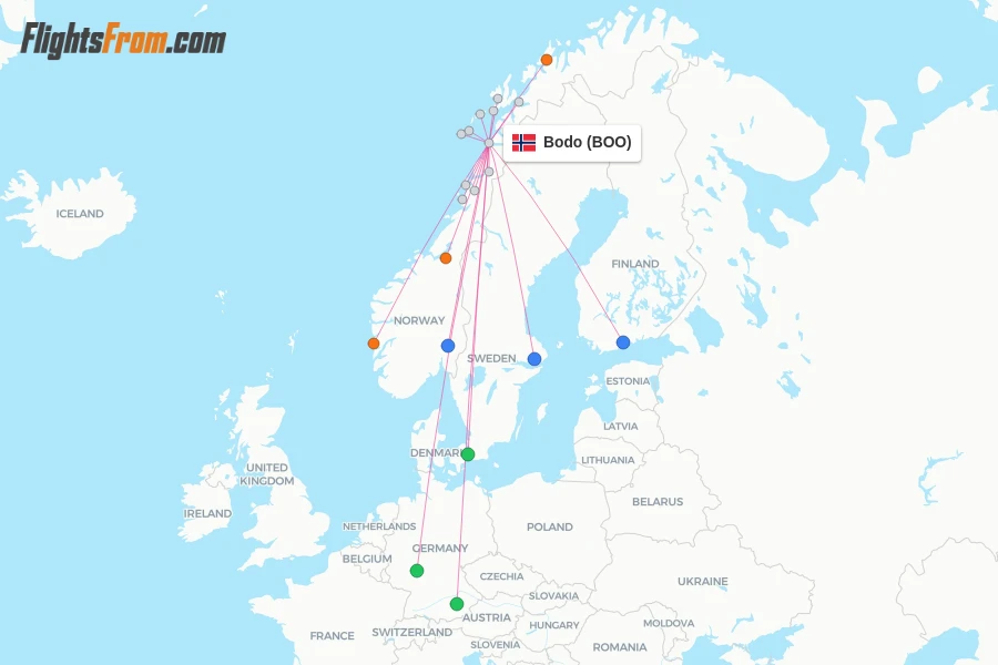Bodo flight map