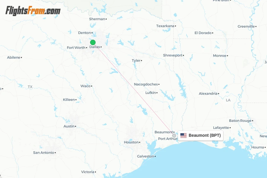 Beaumont flight map