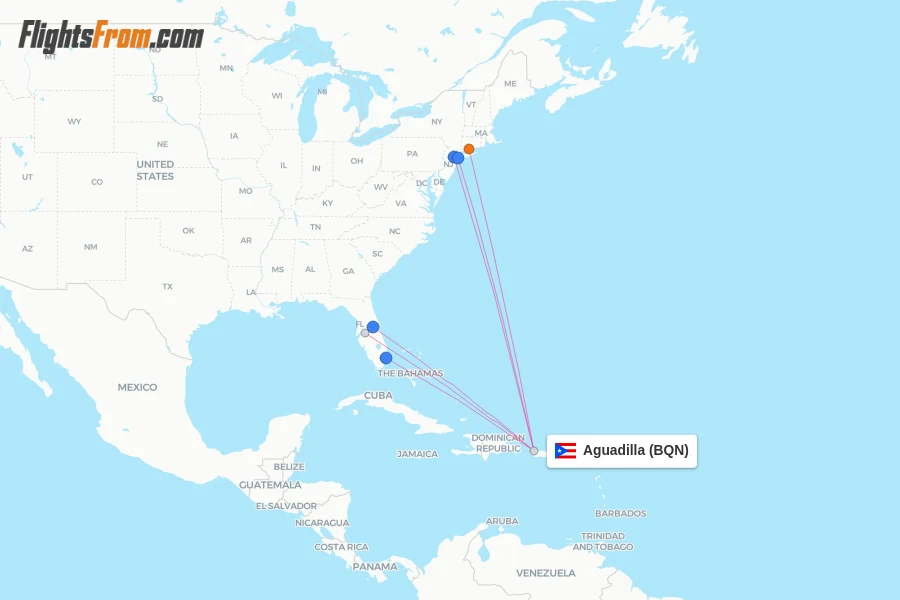 Aguadilla flight map
