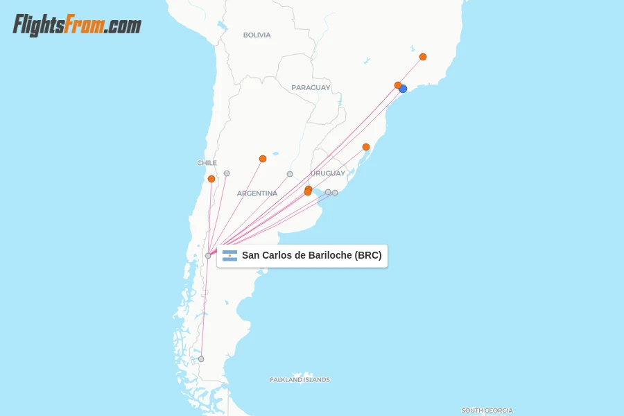 San Carlos de Bariloche flight map