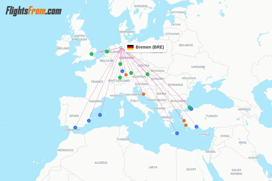 Bremen flight map